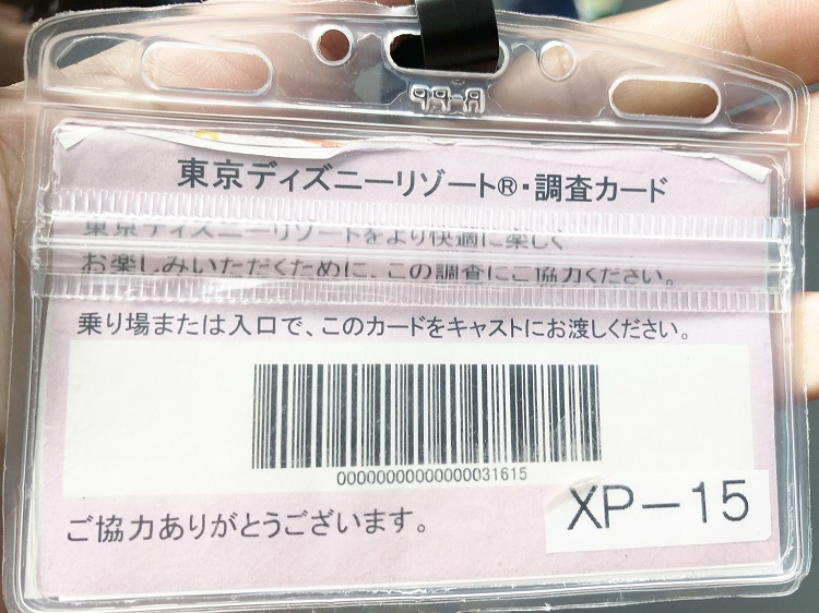 東京ディズニーランド 激レア「調査カード」